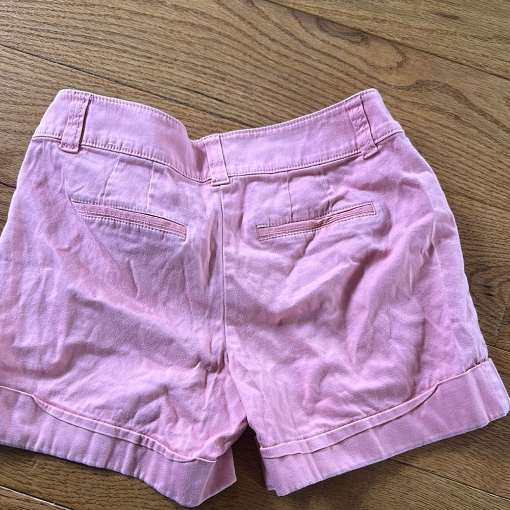 White House Black Market High Waist Pink and Green Summer Shorts - Picture 5 of 10